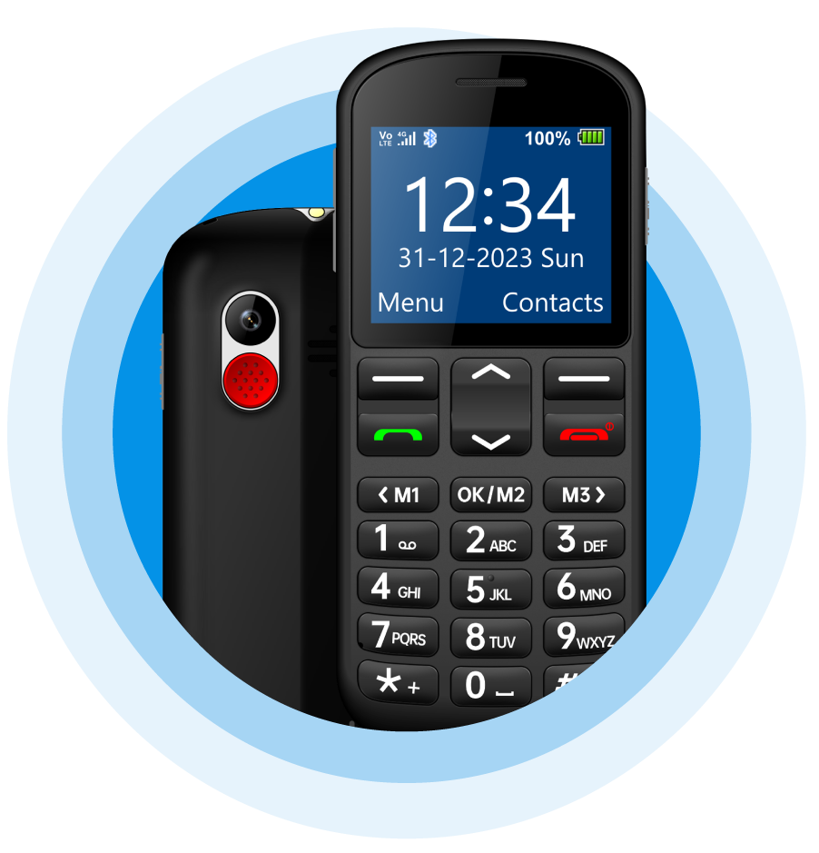 Big Button Mobile Phone with SOS Button (Blue)